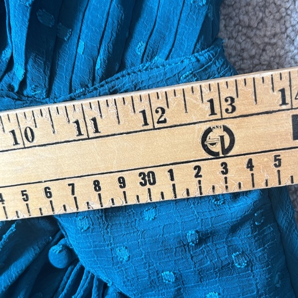 ASOS DESIGN Teal Pleated Textured Chiffon Maxi Dress Size 6 - Picture 15 of 15